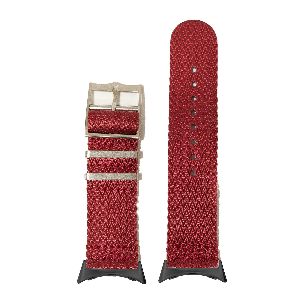 Sharktooth Militex - Red Black with Google Pixel Spring Bar Adapters - Wear Any 20mm Strap! for Pixel Watch 1-5 41mm