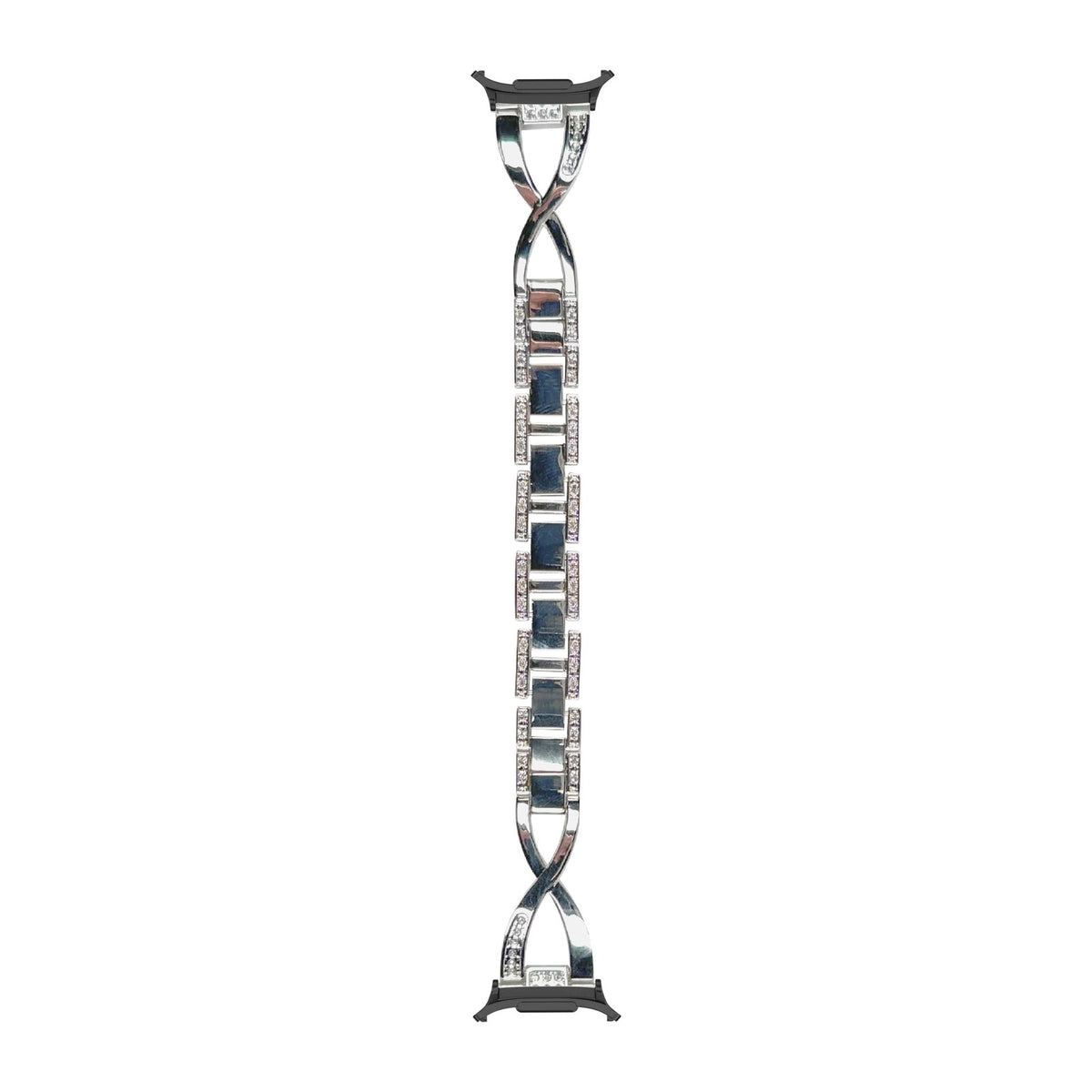 Helix Bracelet Silver Black with Strap Adapter for Galaxy Watch 8-9/Ultra