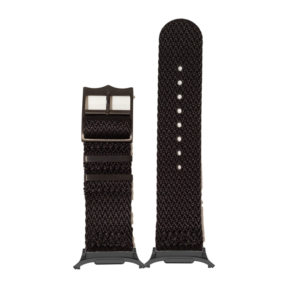 Sharktooth Militex - Stealth Black [Black Hardware] for the Galaxy Watch 8, 9 and Ultra with adapter fitted