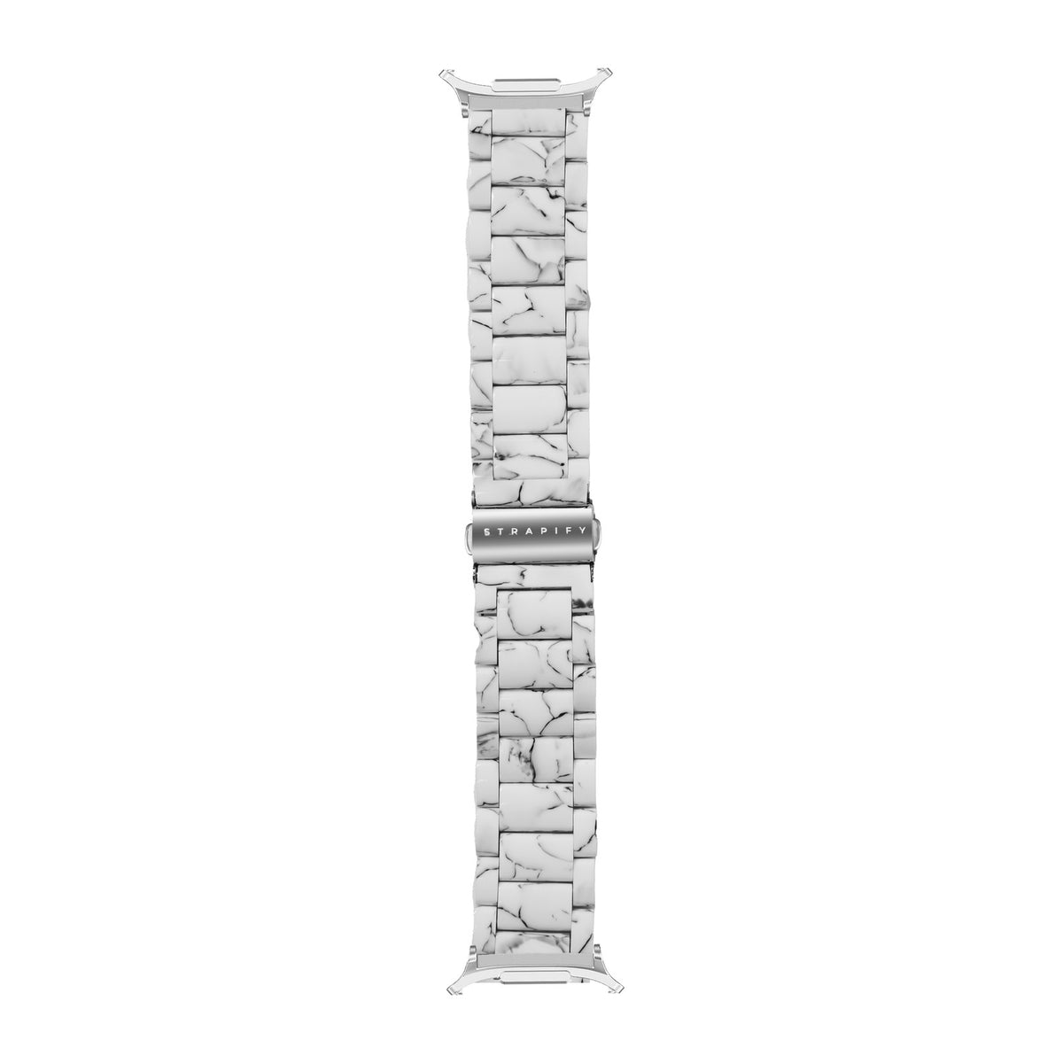 Crystalised Acetate - Tortoiseshell White Silver with Strap Adapter for Galaxy Watch 8-9/Ultra
