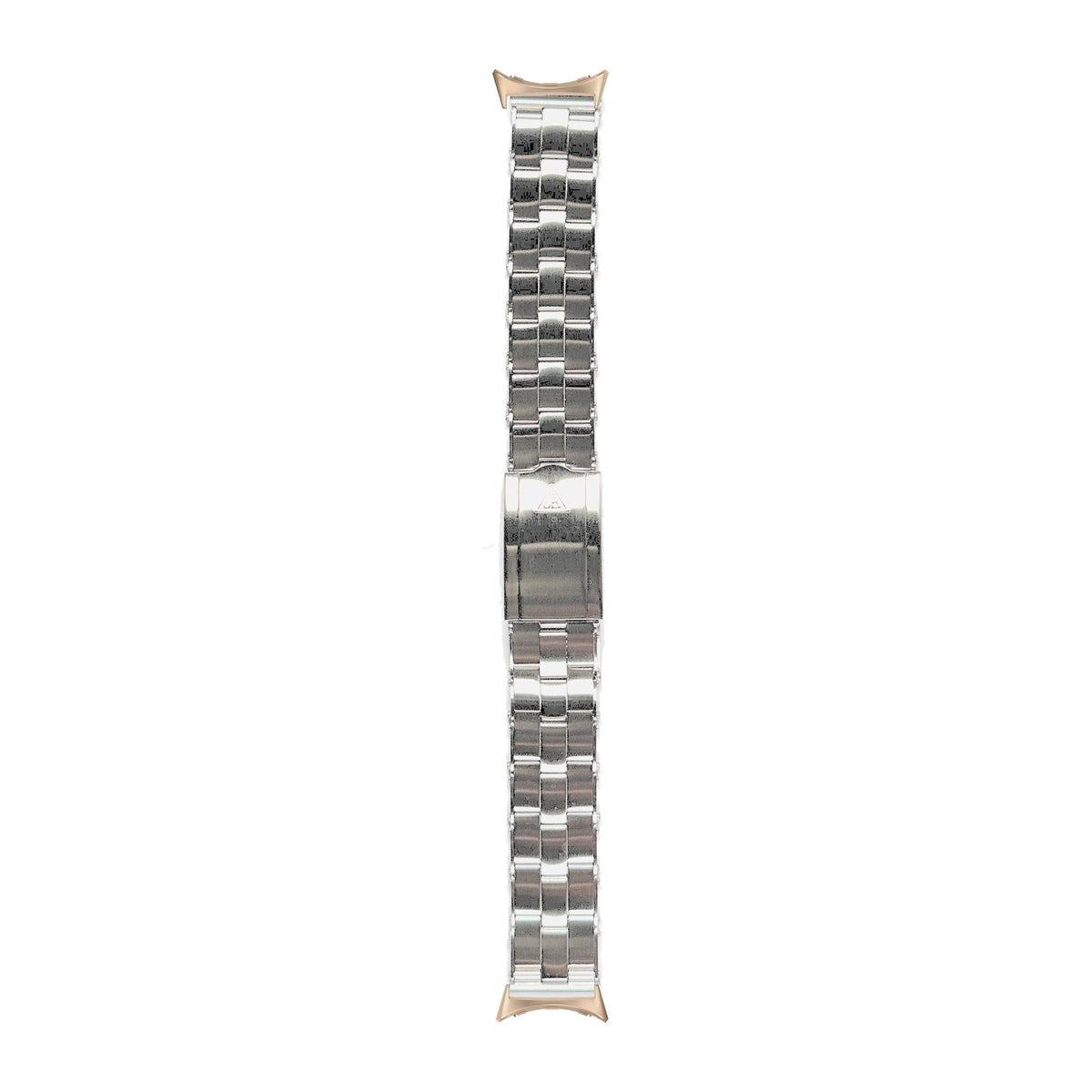 The [Forstner] Rivet Bracelet - Stretch or Solid Links Rose Gold with Google Pixel Spring Bar Adapters - Wear Any 20mm Strap! for Pixel Watch 1-5 41mm