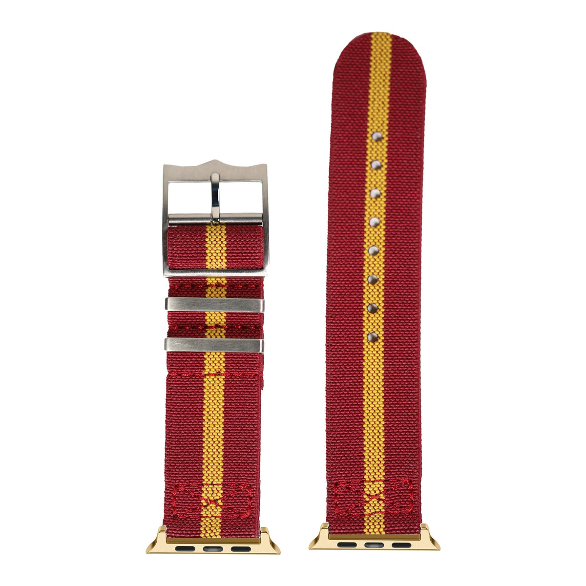 [Apple Watch] ElastoFlex - Burgundy Red/Yellow with Gold Apple Watch connecters