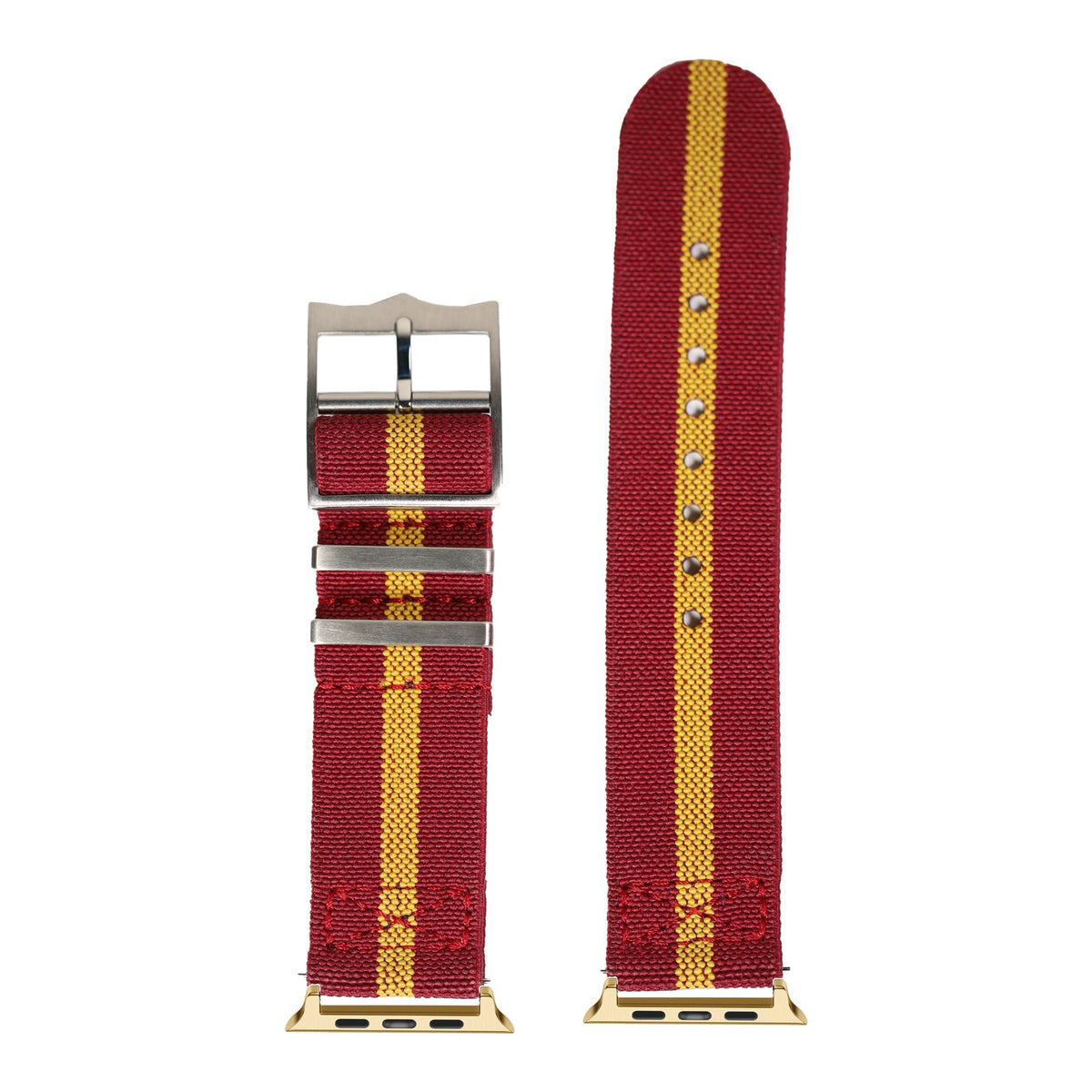 [Apple Watch] ElastoFlex - Burgundy Red/Yellow with Gold Apple Watch connecters