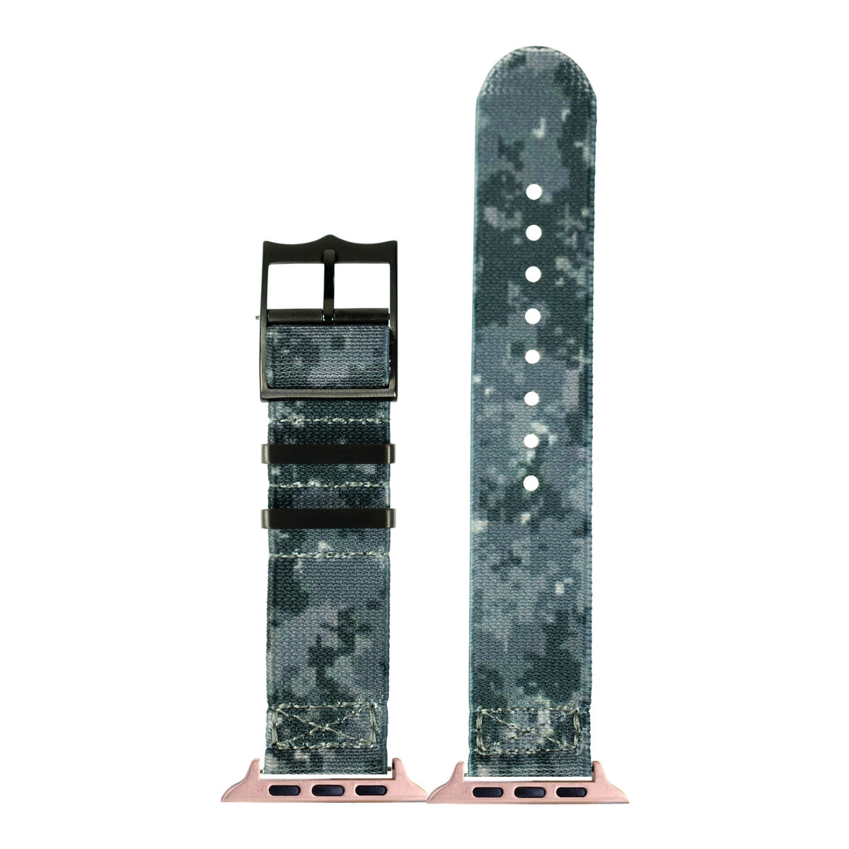 [Apple Watch] ElastoFlex - Digital Camo [Black Hardware] with Rose Gold Apple Watch connecters