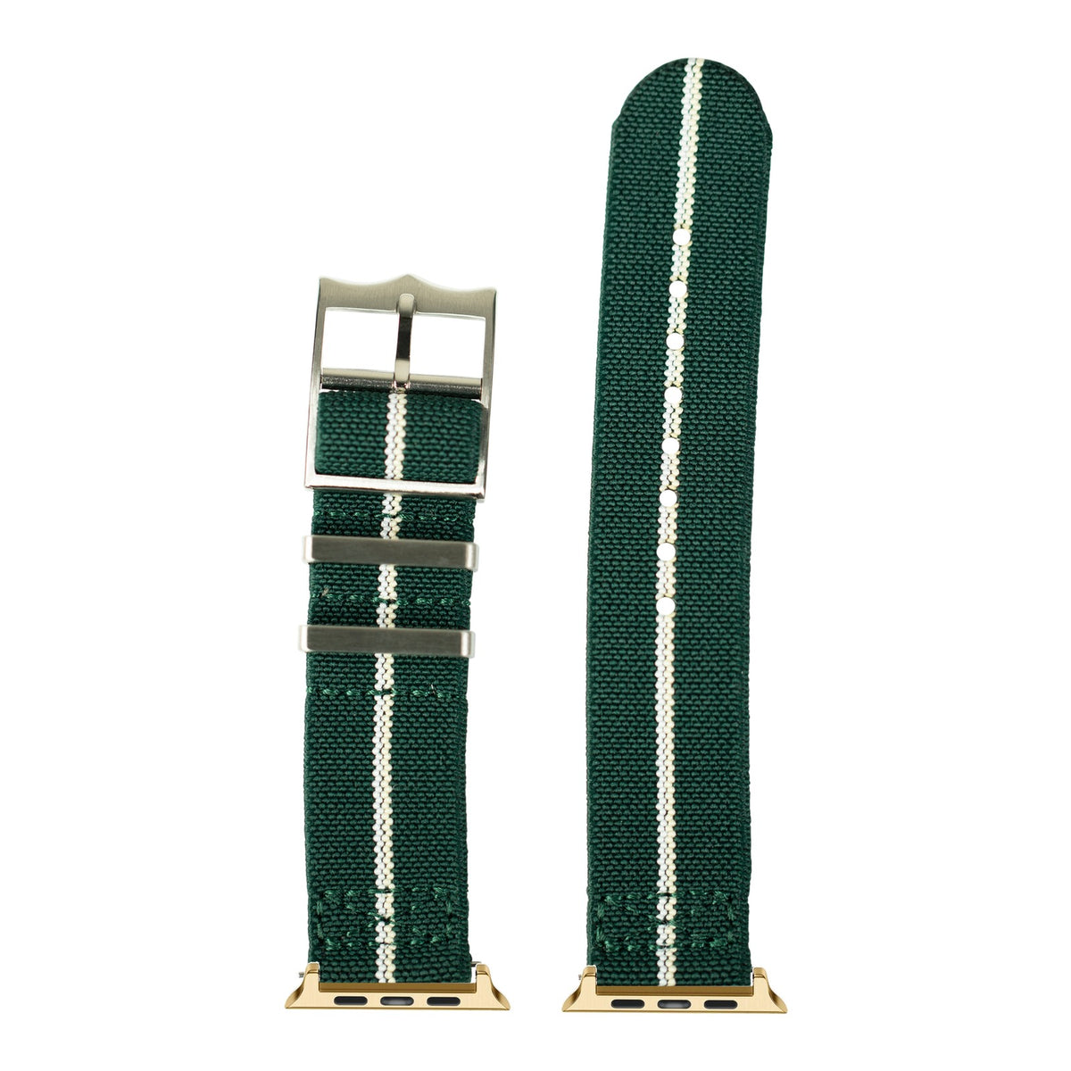 [Apple Watch] ElastoFlex - Green/Wheat/White with Gold Apple Watch connecters