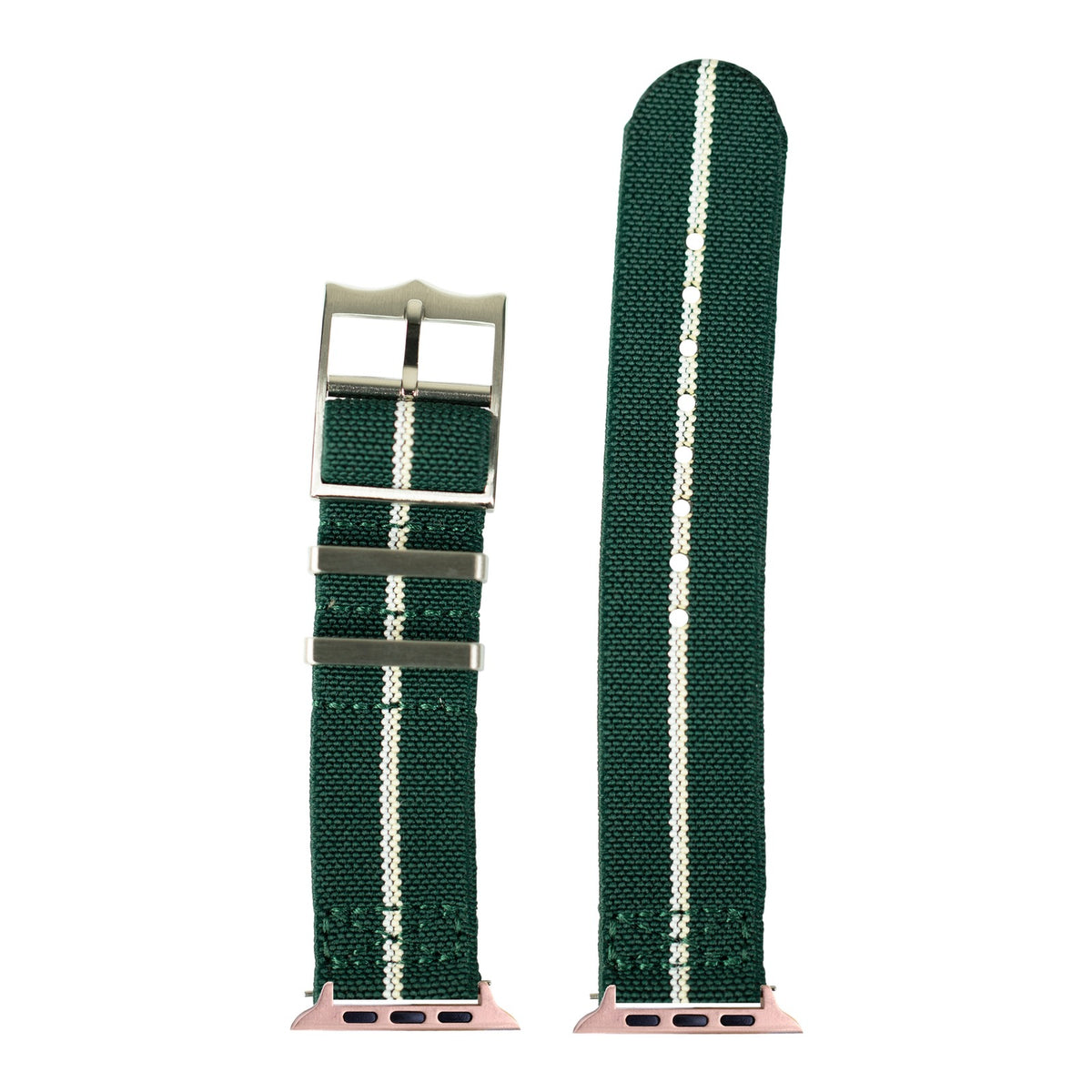 [Apple Watch] ElastoFlex - Green/Wheat/White with Rose Gold Apple Watch connecters