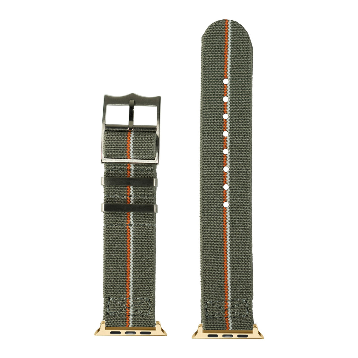 [Apple Watch] ElastoFlex - Grey /White/Orange with Gold Apple Watch connecters
