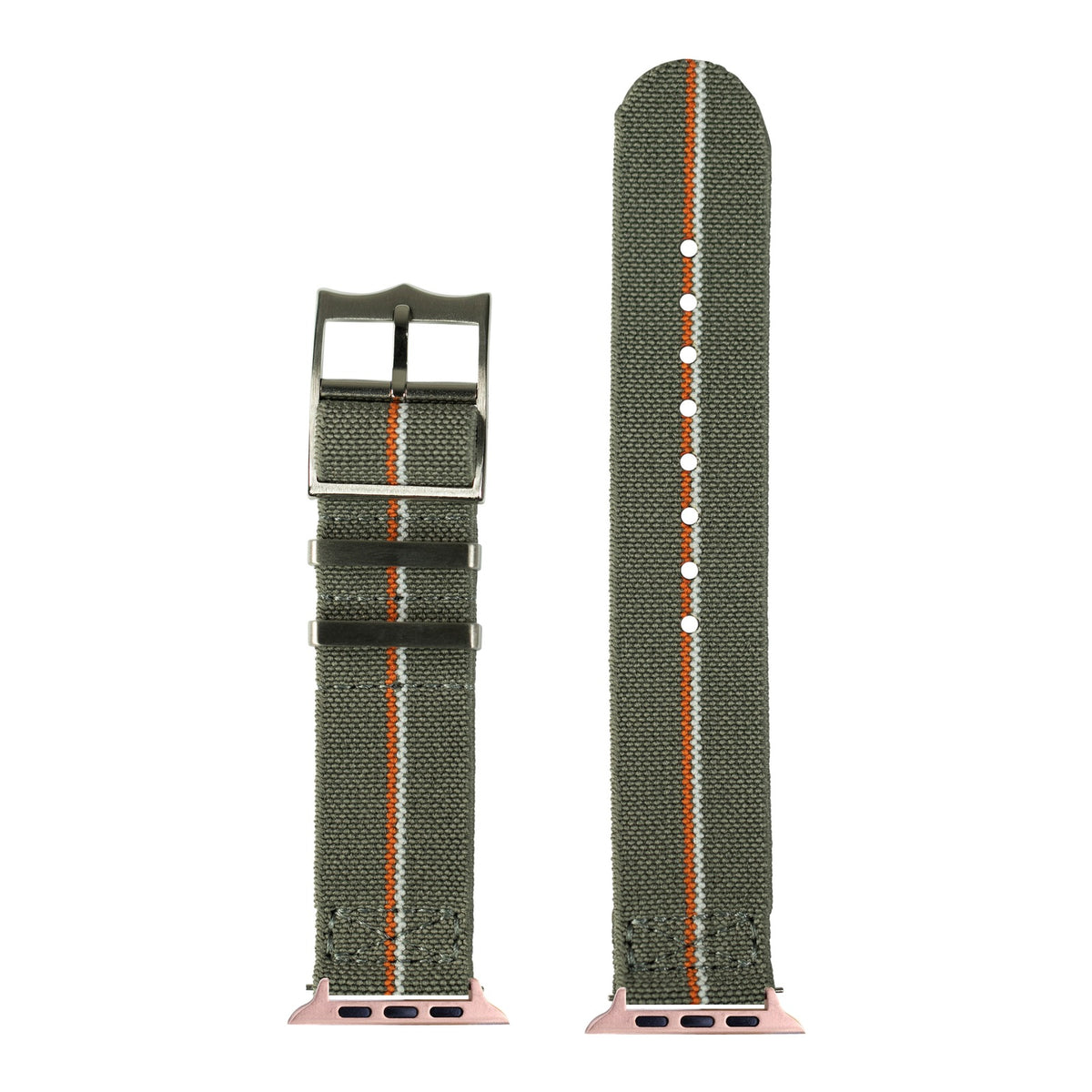 [Apple Watch] ElastoFlex - Grey /White/Orange with Rose Gold Apple Watch connecters