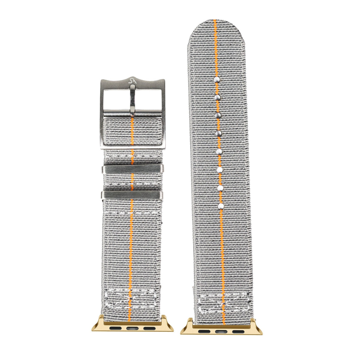 [Apple Watch] ElastoFlex - Grey/Orange with Gold Apple Watch connecters