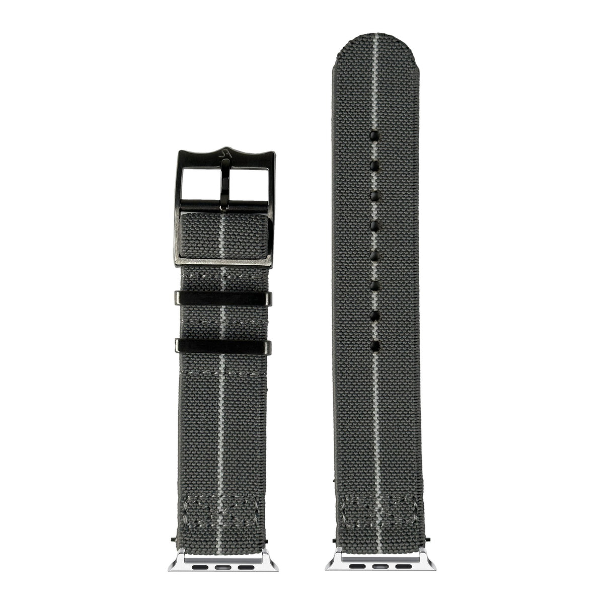 [Apple Watch] ElastoFlex - Grey/White with Silver Apple Watch connecters