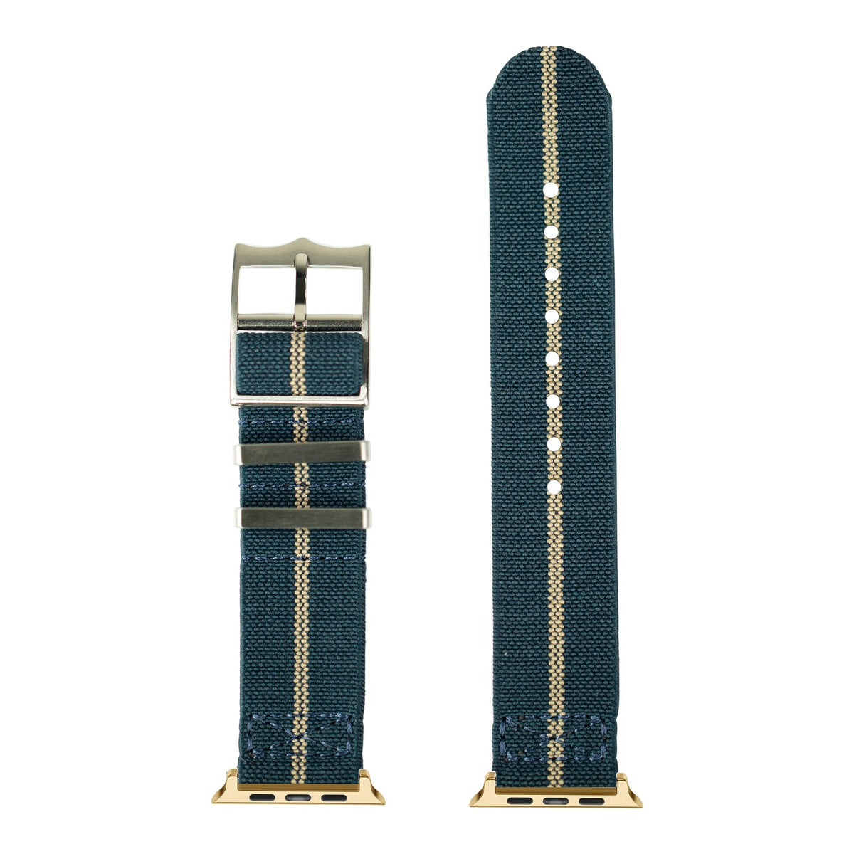 [Apple Watch] ElastoFlex - Navy Blue/Wheat with Gold Apple Watch connecters