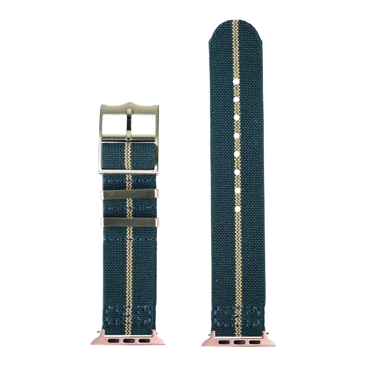 [Apple Watch] ElastoFlex - Navy Blue/Wheat with Rose Gold Apple Watch connecters