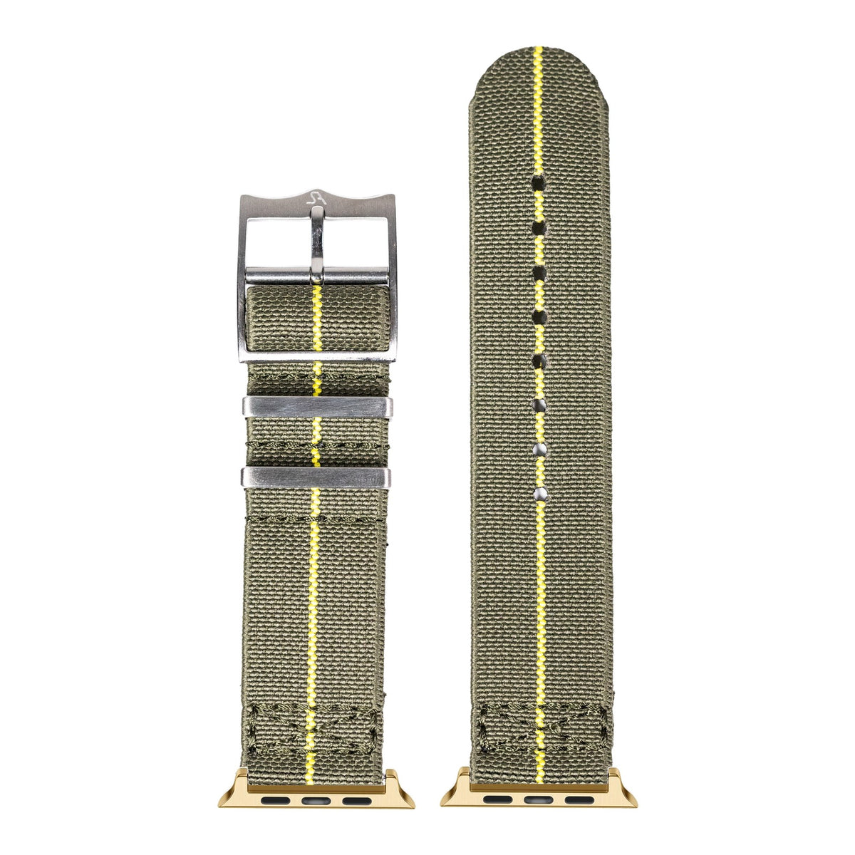 [Apple Watch] ElastoFlex - Green/Yellow with Gold Apple Watch connecters