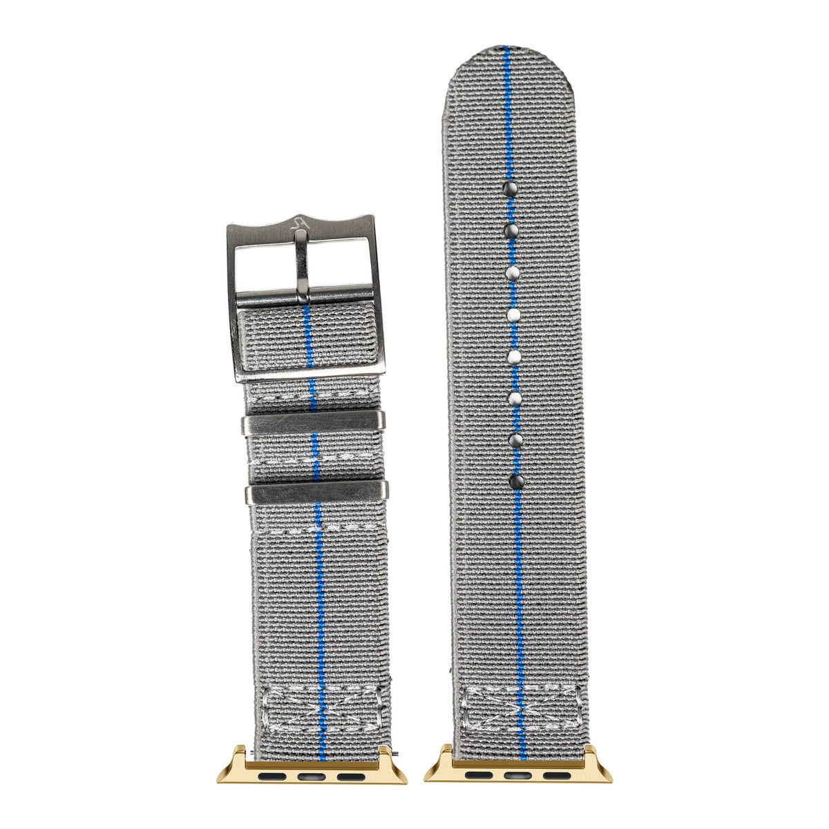 [Apple Watch] ElastoFlex - Grey/Blue with Gold Apple Watch connecters