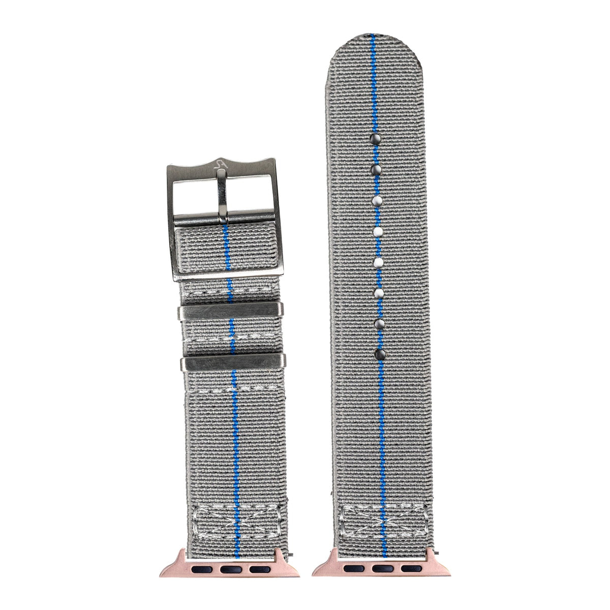 [Apple Watch] ElastoFlex - Grey/Blue with Rose Gold Apple Watch connecters