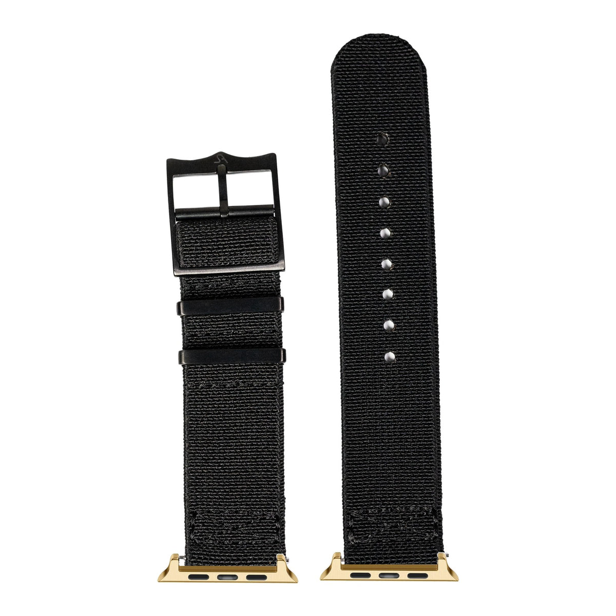 [Apple Watch] ElastoFlex - Stealth Black [Black Hardware] with Gold Apple Watch connecters