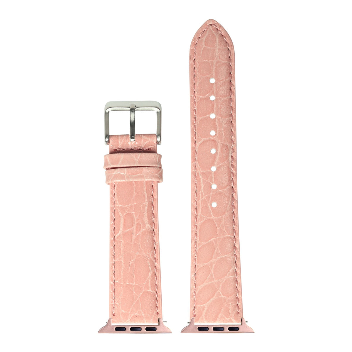 [Apple Watch] Alligator Leather - Pink with Rose Gold Apple Watch connecters