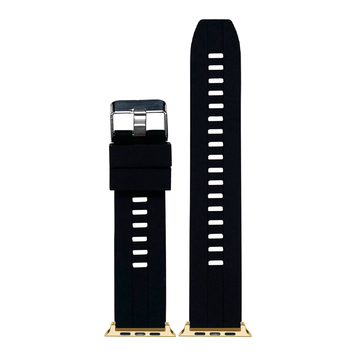 [Apple Watch] Flexi Silicone 2 - Black with Gold Apple Watch connecters