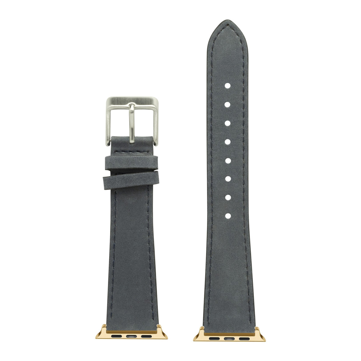 [Apple Watch] Nubuck Leather - Slate Grey with Gold Apple Watch connecters
