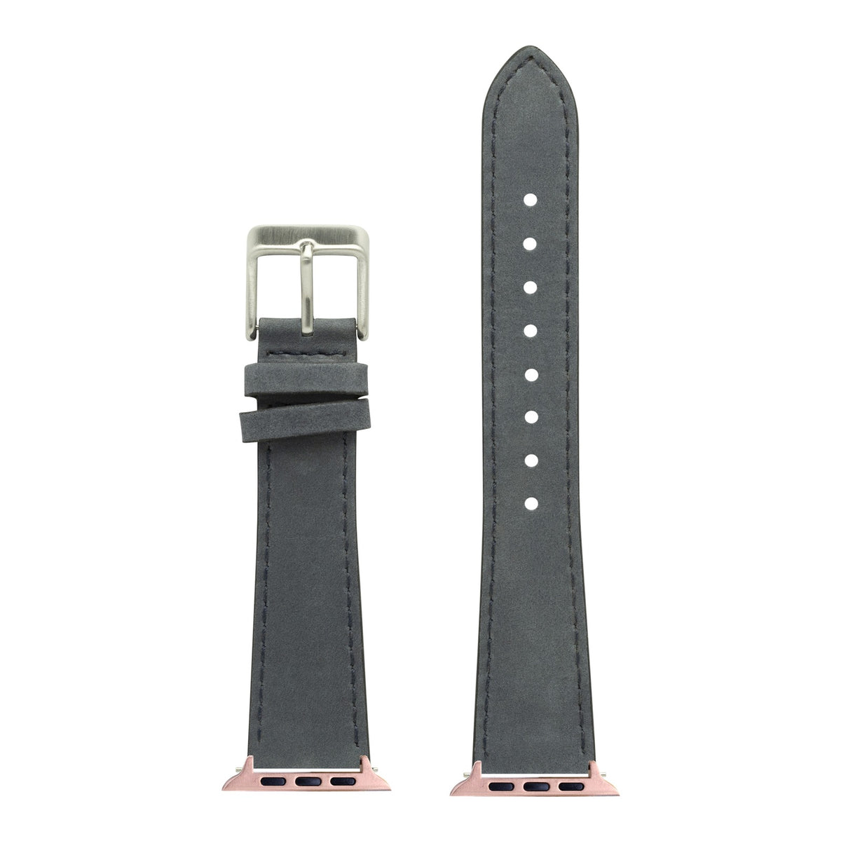 [Apple Watch] Nubuck Leather - Slate Grey with Rose Gold Apple Watch connecters