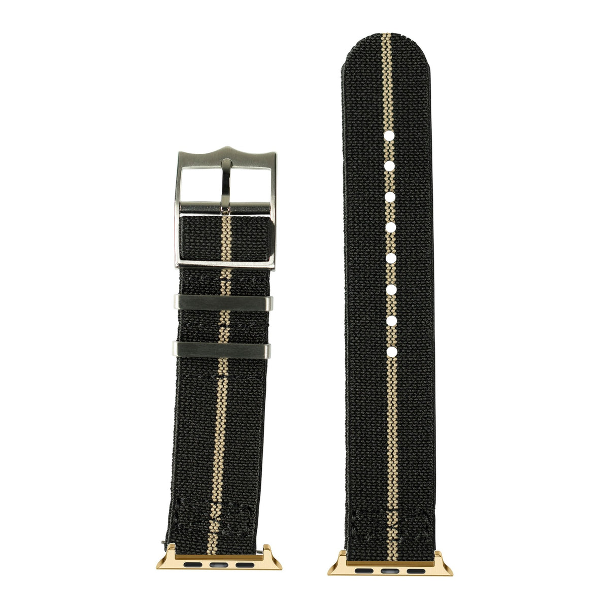 [Apple Watch] ElastoFlex - Black/Wheat with Gold Apple Watch connecters