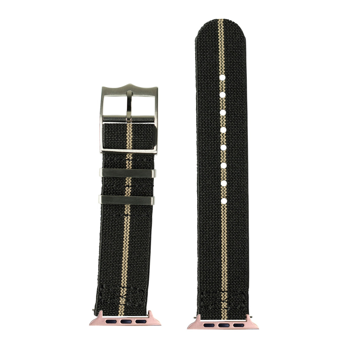 [Apple Watch] ElastoFlex - Black/Wheat with Rose Gold Apple Watch connecters