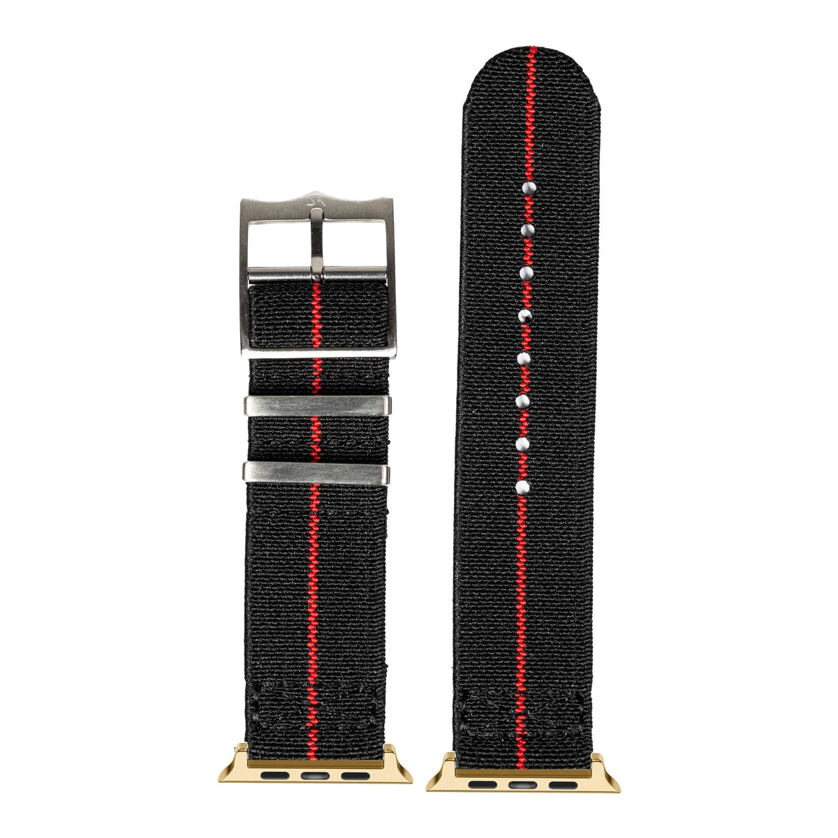 [Apple Watch] ElastoFlex - Black/Red with Gold Apple Watch connecters
