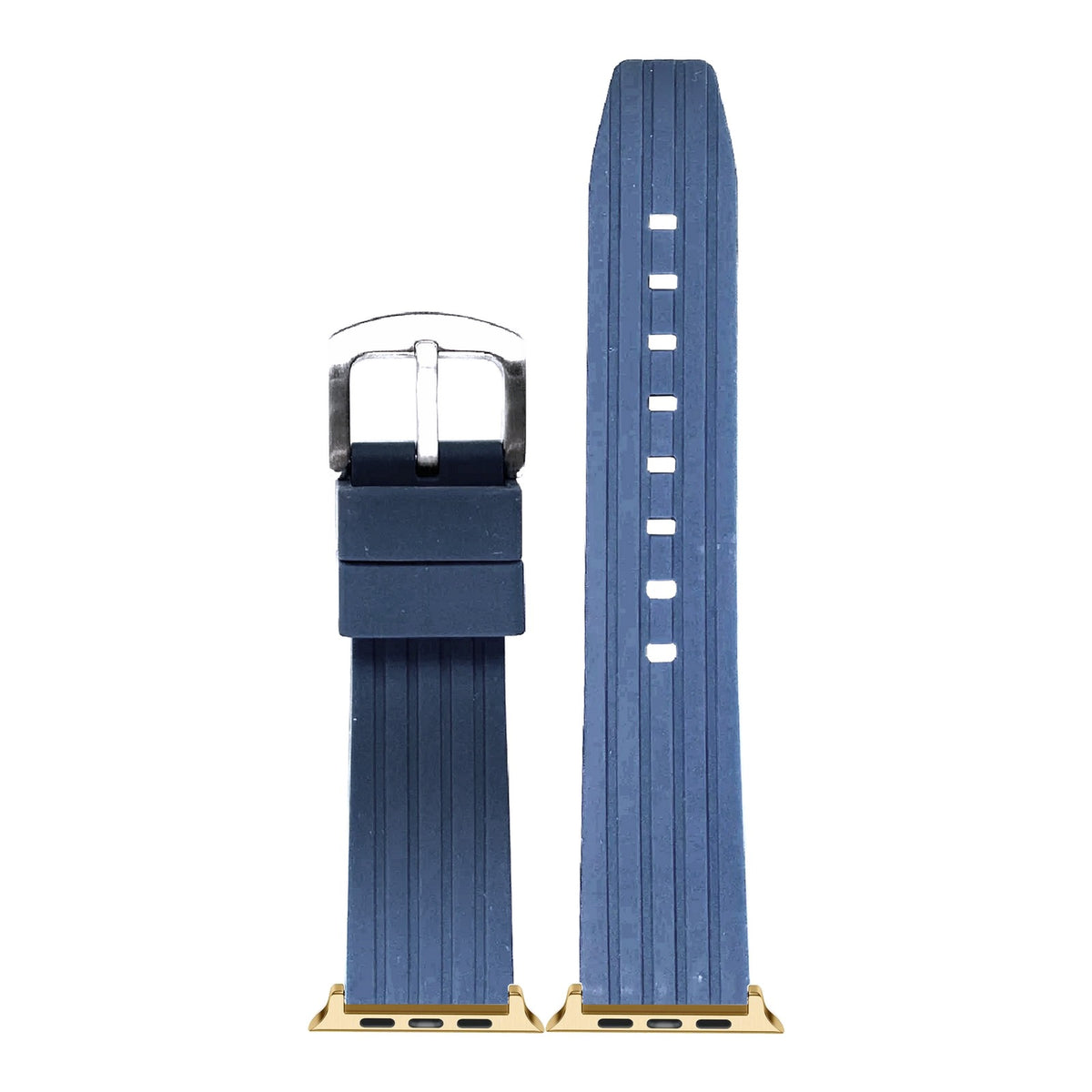 [Apple Watch] Flexi Silicone 4 - Blue with Gold Apple Watch connecters