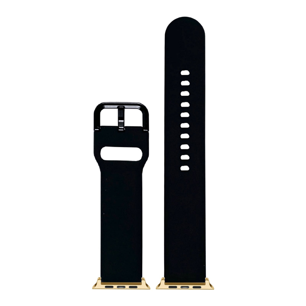 [Apple Watch] Flexi Silicone 6 - Black with Gold Apple Watch connecters