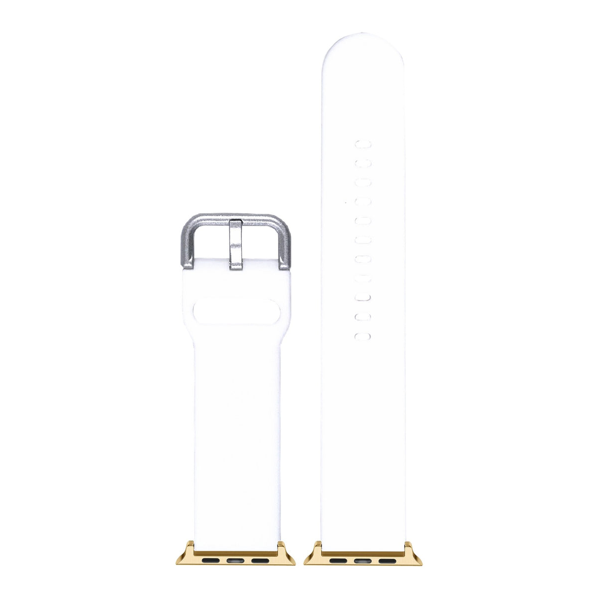 [Apple Watch] Flexi Silicone 6 - White with Gold Apple Watch connecters