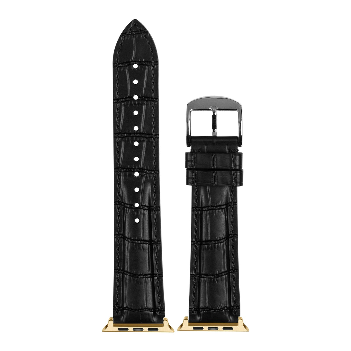 [Apple Watch] RubberGator - Black with Gold Apple Watch connecters