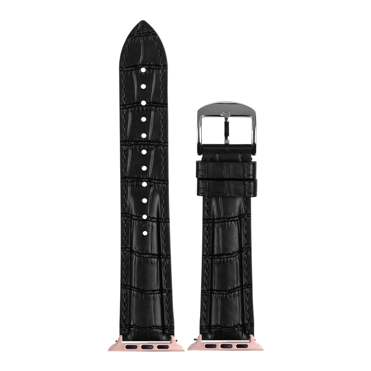 [Apple Watch] RubberGator - Black with Rose Gold Apple Watch connecters