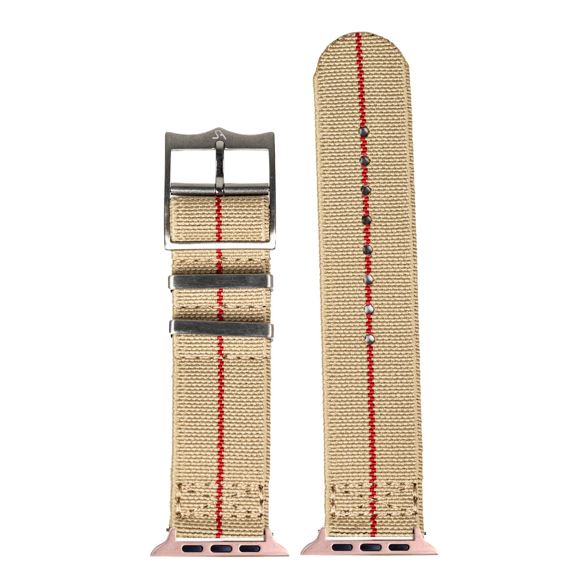 [Apple Watch] ElastoFlex - Desert Sand/Red with Rose Gold Apple Watch connecters
