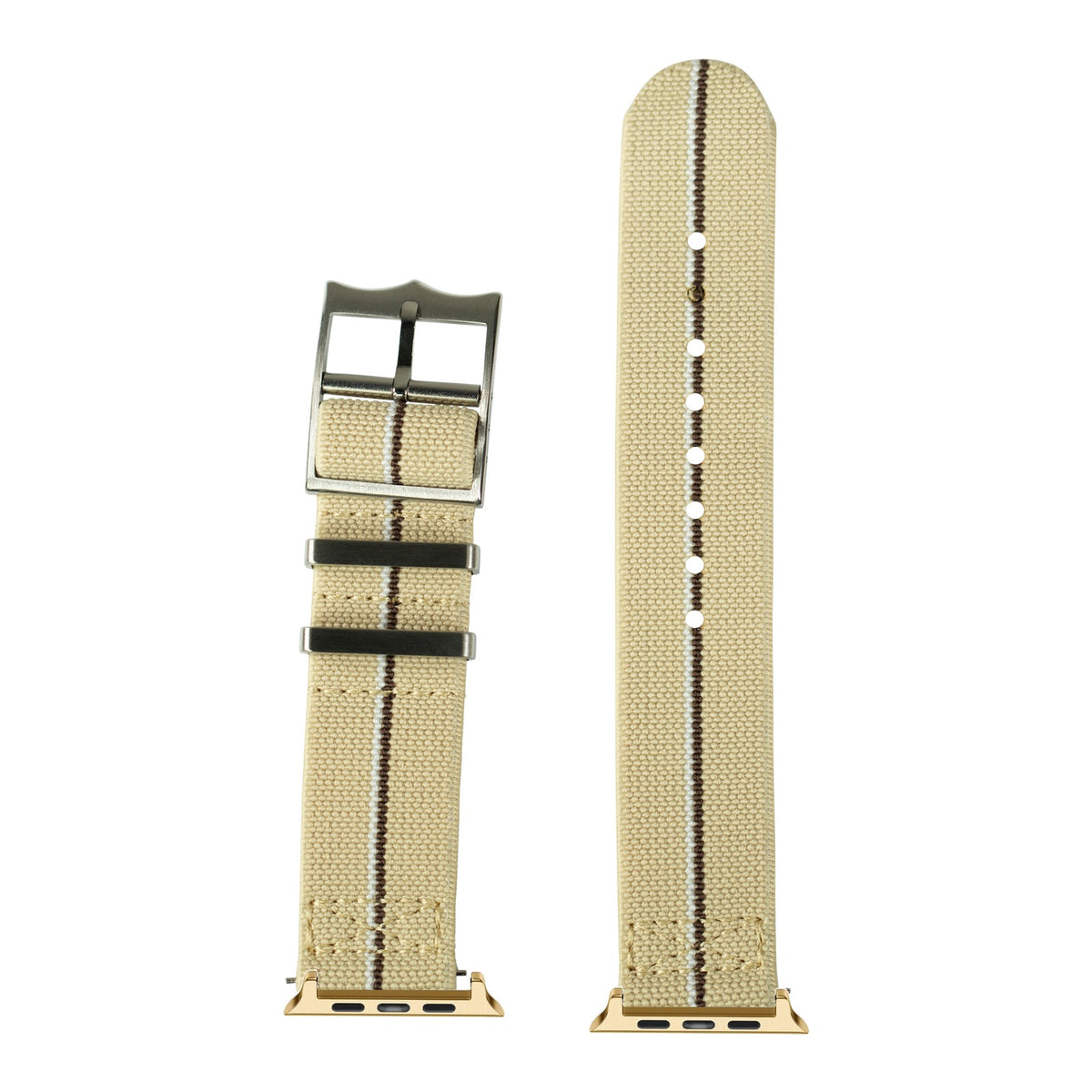 [Apple Watch] ElastoFlex - Desert Sand/Brown/White with Gold Apple Watch connecters