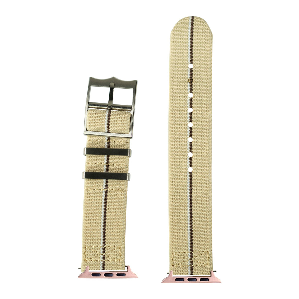 [Apple Watch] ElastoFlex - Desert Sand/Brown/White with Rose Gold Apple Watch connecters