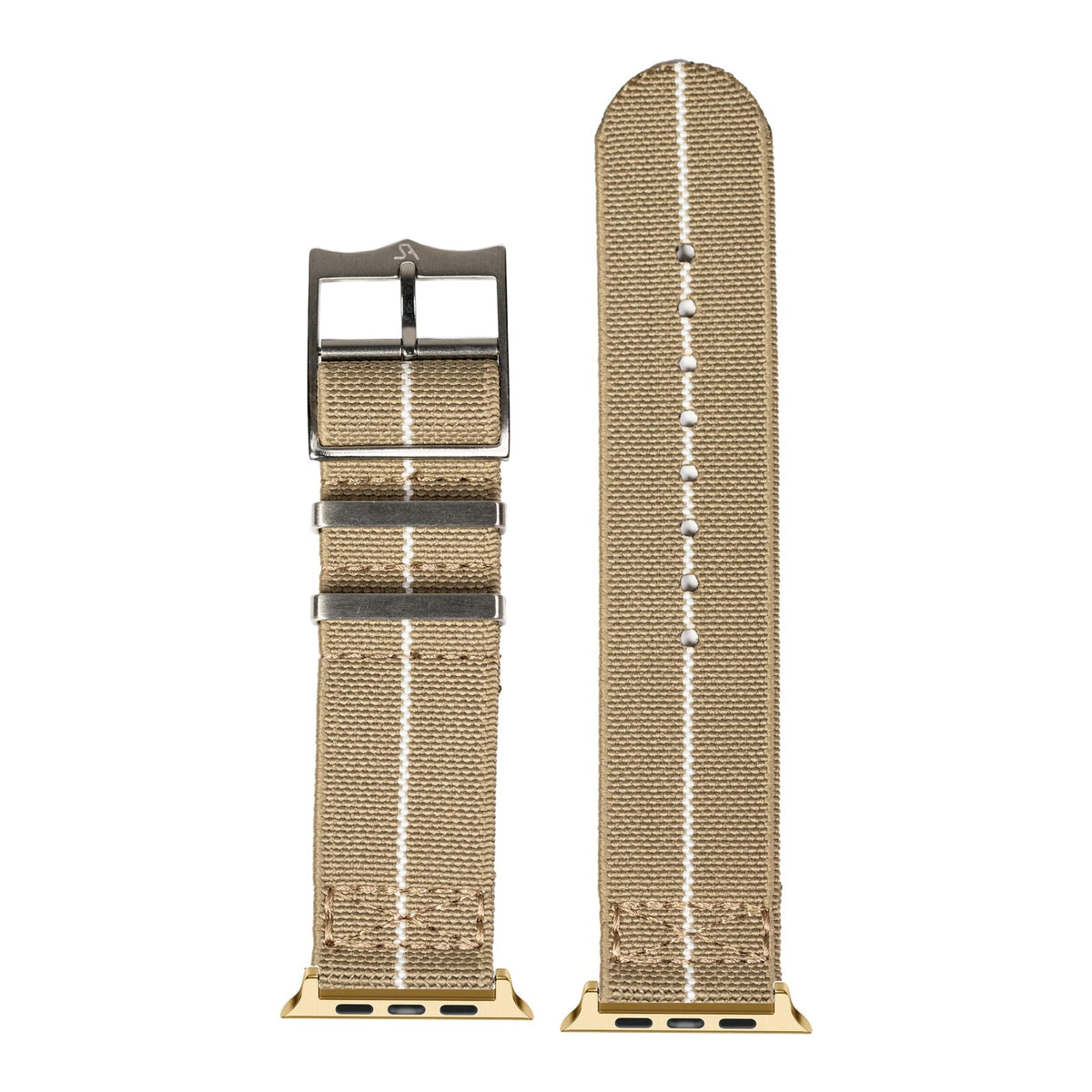 [Apple Watch] ElastoFlex - Desert Sand/White with Gold Apple Watch connecters