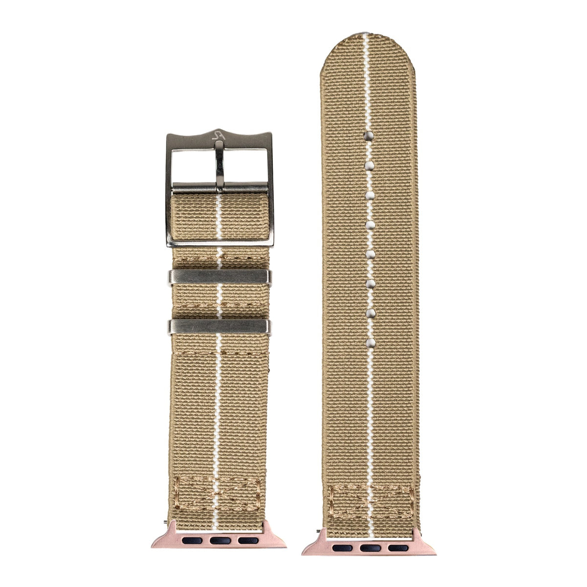 [Apple Watch] ElastoFlex - Desert Sand/White with Rose Gold Apple Watch connecters