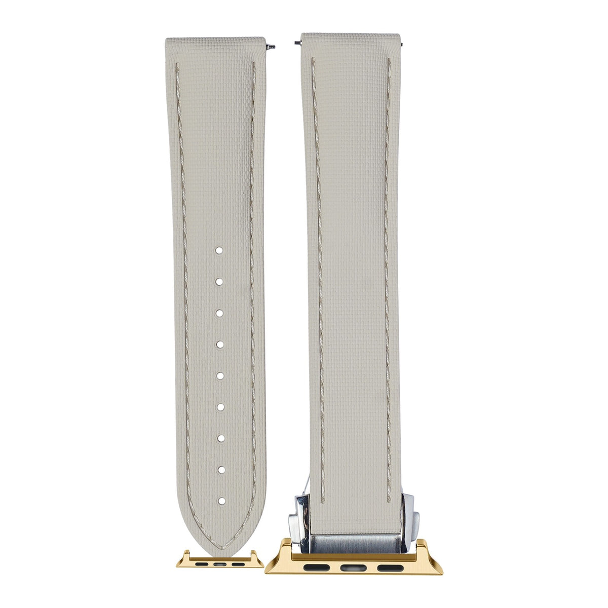 [Apple Watch] Textured FKM Rubber - Beige with Gold Apple Watch connecters