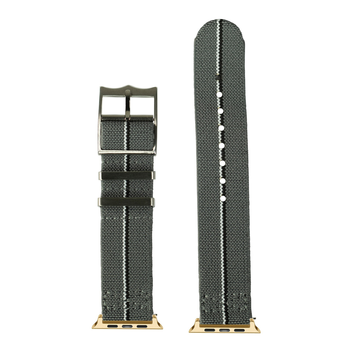 [Apple Watch] ElastoFlex - Grey/Black/White with Gold Apple Watch connecters