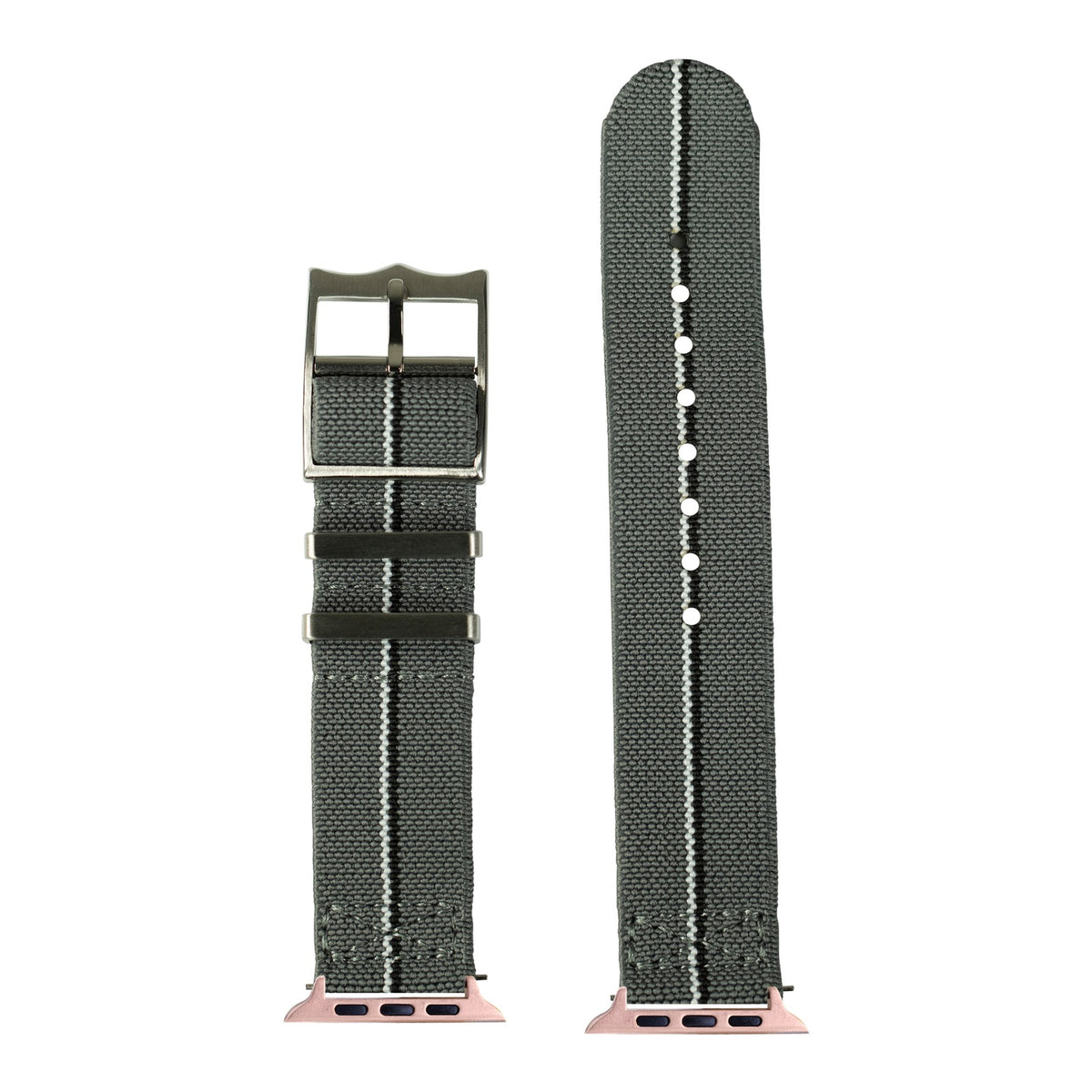 [Apple Watch] ElastoFlex - Grey/Black/White with Rose Gold Apple Watch connecters