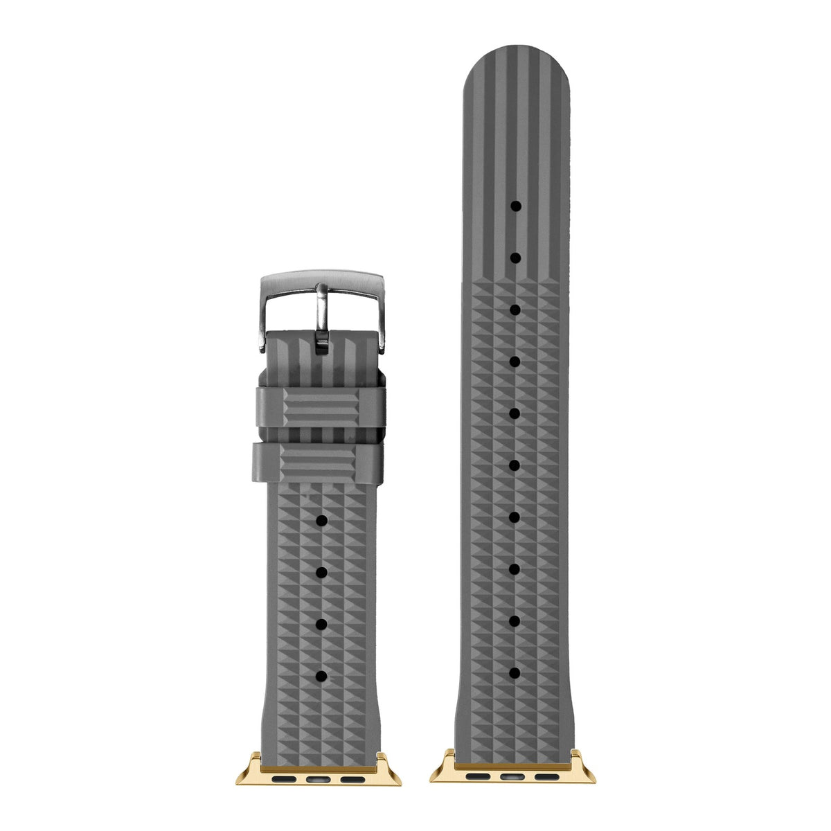 [Apple Watch] King Waffle FKM Rubber - Grey with Gold Apple Watch connecters