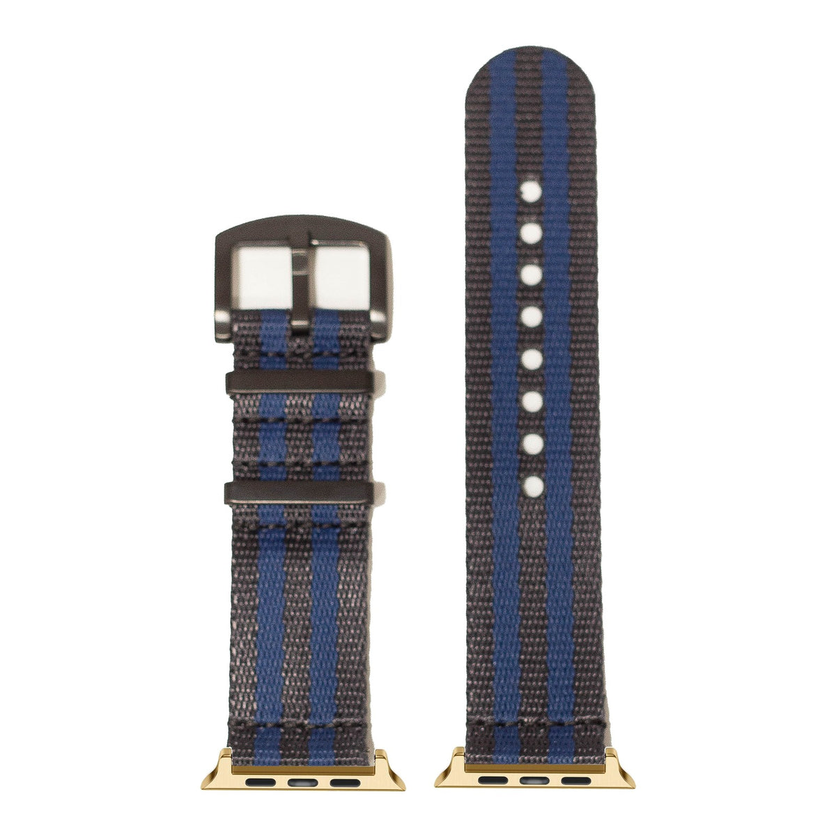 [Apple Watch] Supreme Militex - Dark Blue/Navy Blue [Black Hardware] with Gold Apple Watch connecters