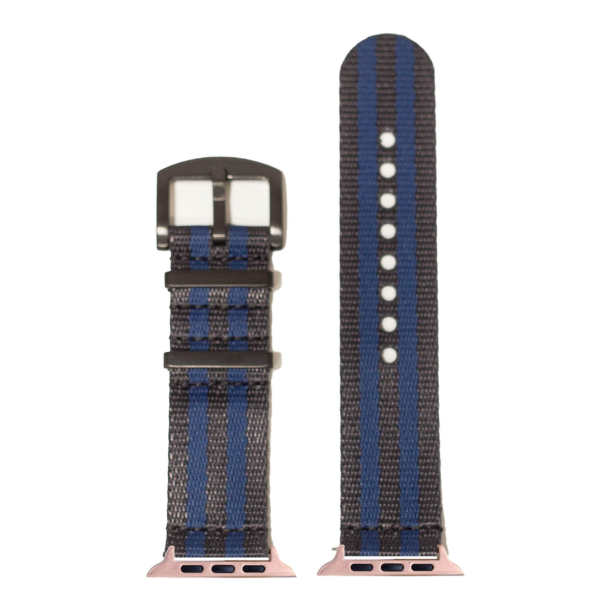 [Apple Watch] Supreme Militex - Dark Blue/Navy Blue [Black Hardware] with Rose Gold Apple Watch connecters
