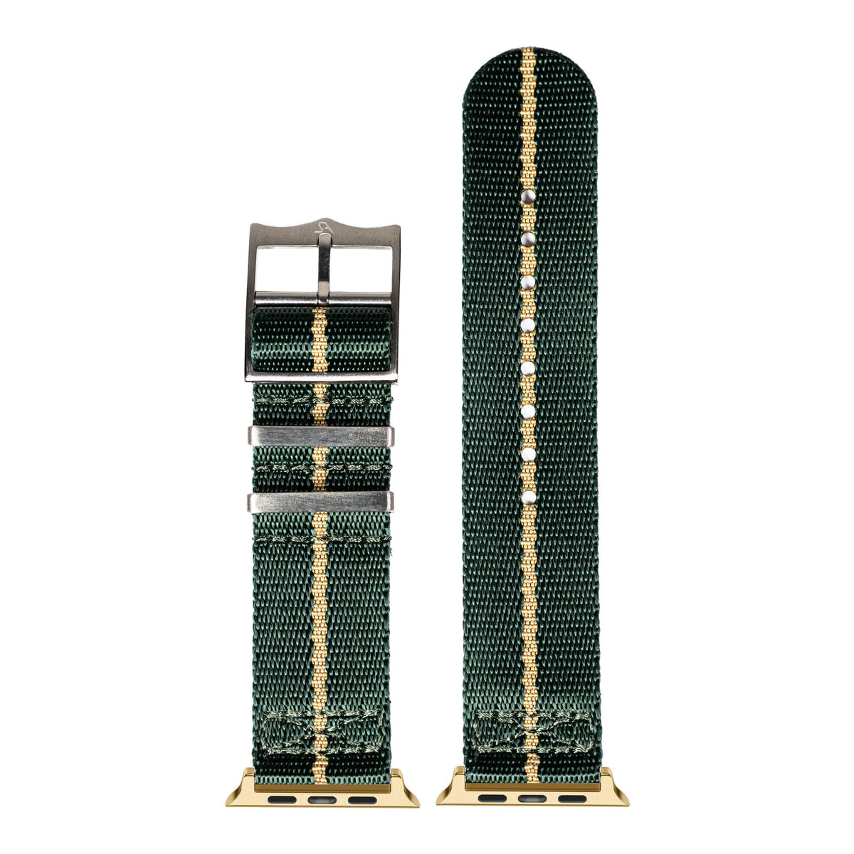 [Apple Watch] Supreme Militex - Green/Wheat - Silver with Gold Apple Watch connecters