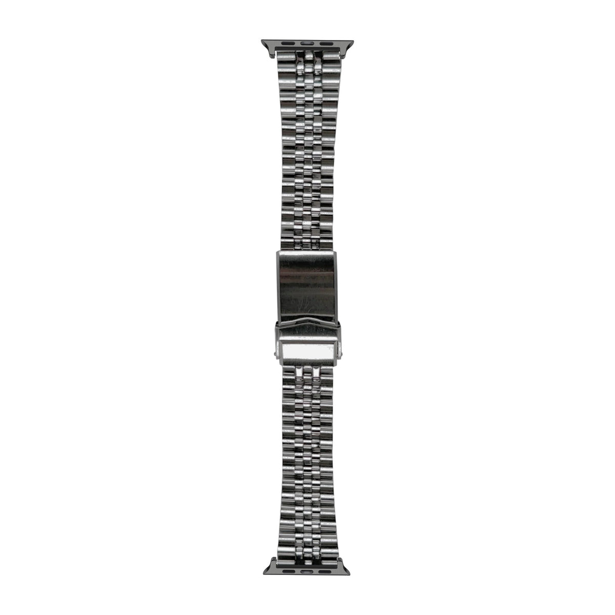 [Apple Watch] Angus-J Louis Steel Bracelet with V-Clasp 22mm with Black Apple Watch connecters