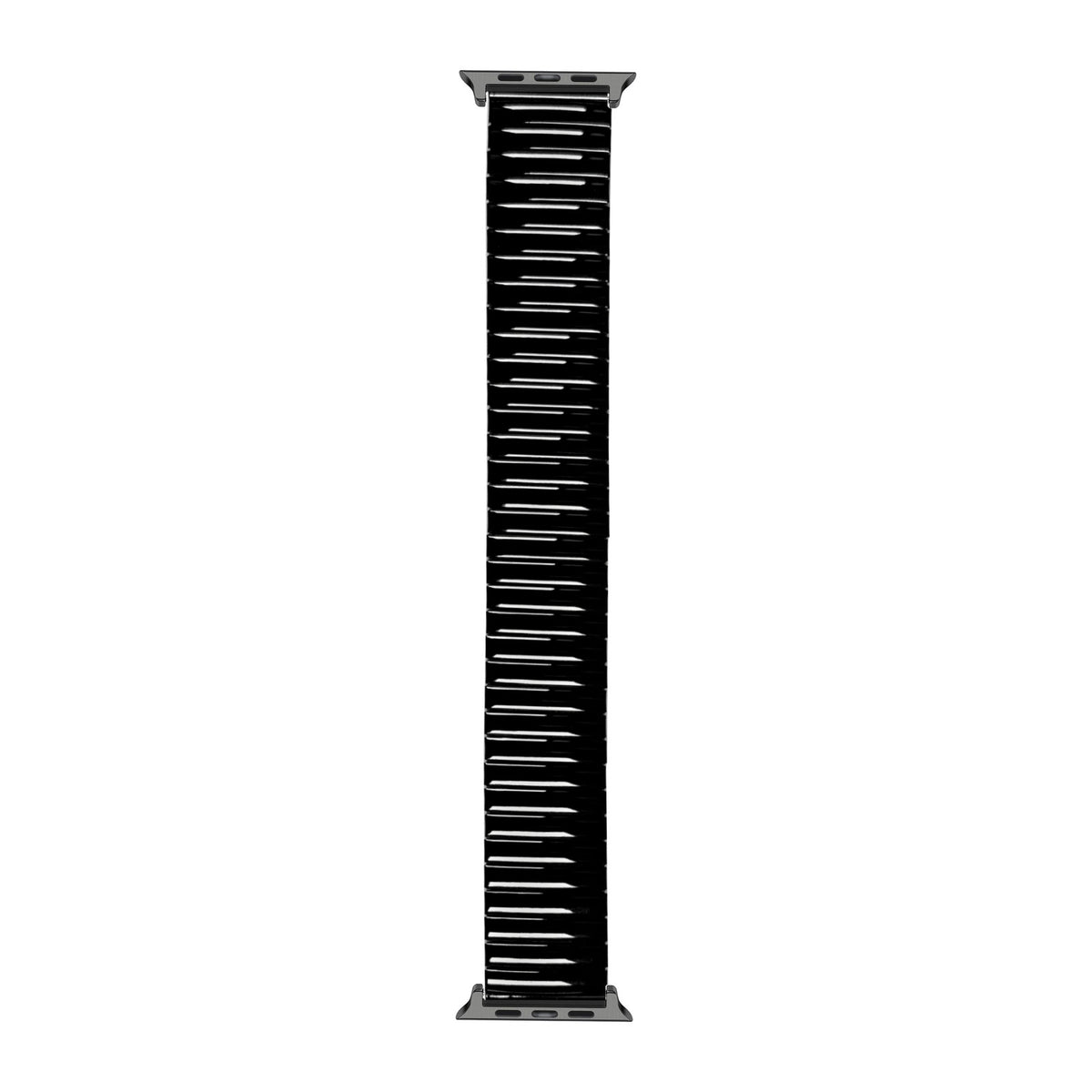 [Apple Watch] Stretch Elastic Steel Bracelet - Black with Black Apple Watch connecters