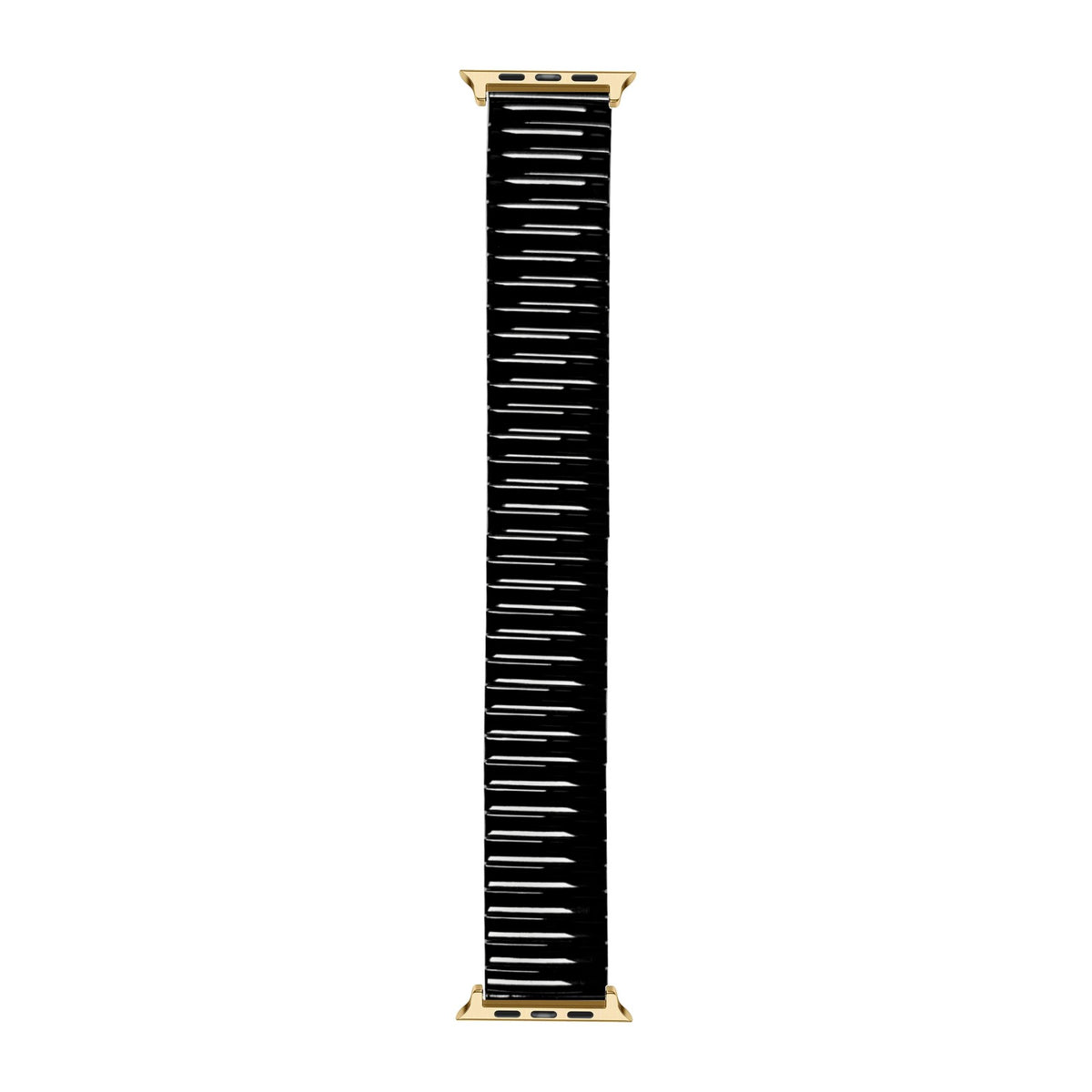 [Apple Watch] Stretch Elastic Steel Bracelet - Black with Gold Apple Watch connecters