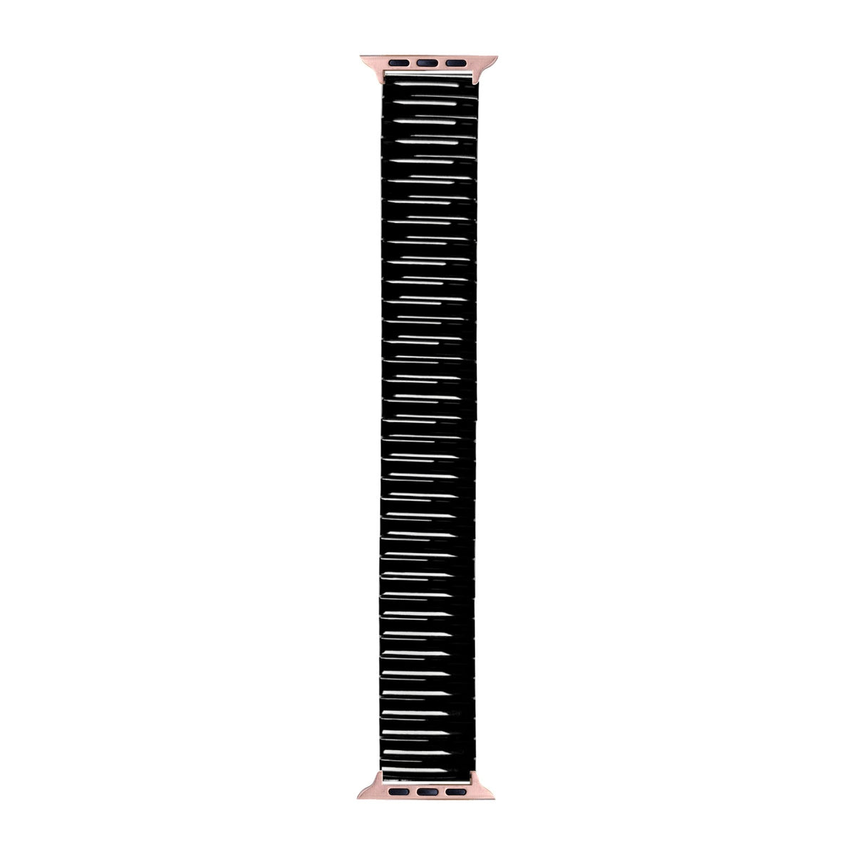 [Apple Watch] Stretch Elastic Steel Bracelet - Black with Rose Gold Apple Watch connecters