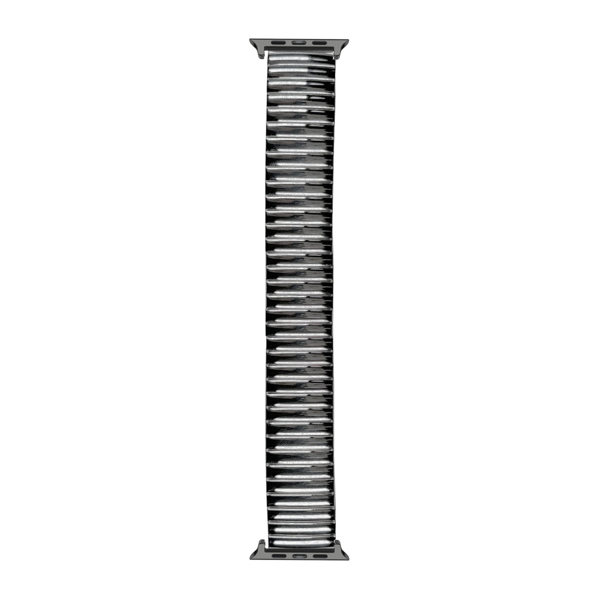 [Apple Watch] Stretch Elastic Steel Bracelet - Silver with Black Apple Watch connecters