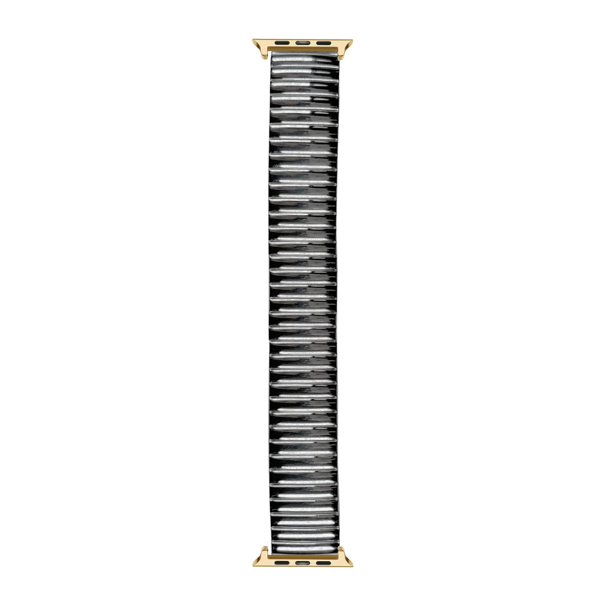 [Apple Watch] Stretch Elastic Steel Bracelet - Silver with Gold Apple Watch connecters